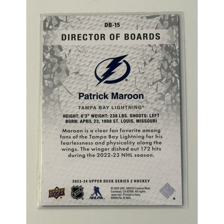 Patrick Maroon 2023-24 Upper Deck Hockey Refractor Card #DB-15 Tampa Bay Lightning