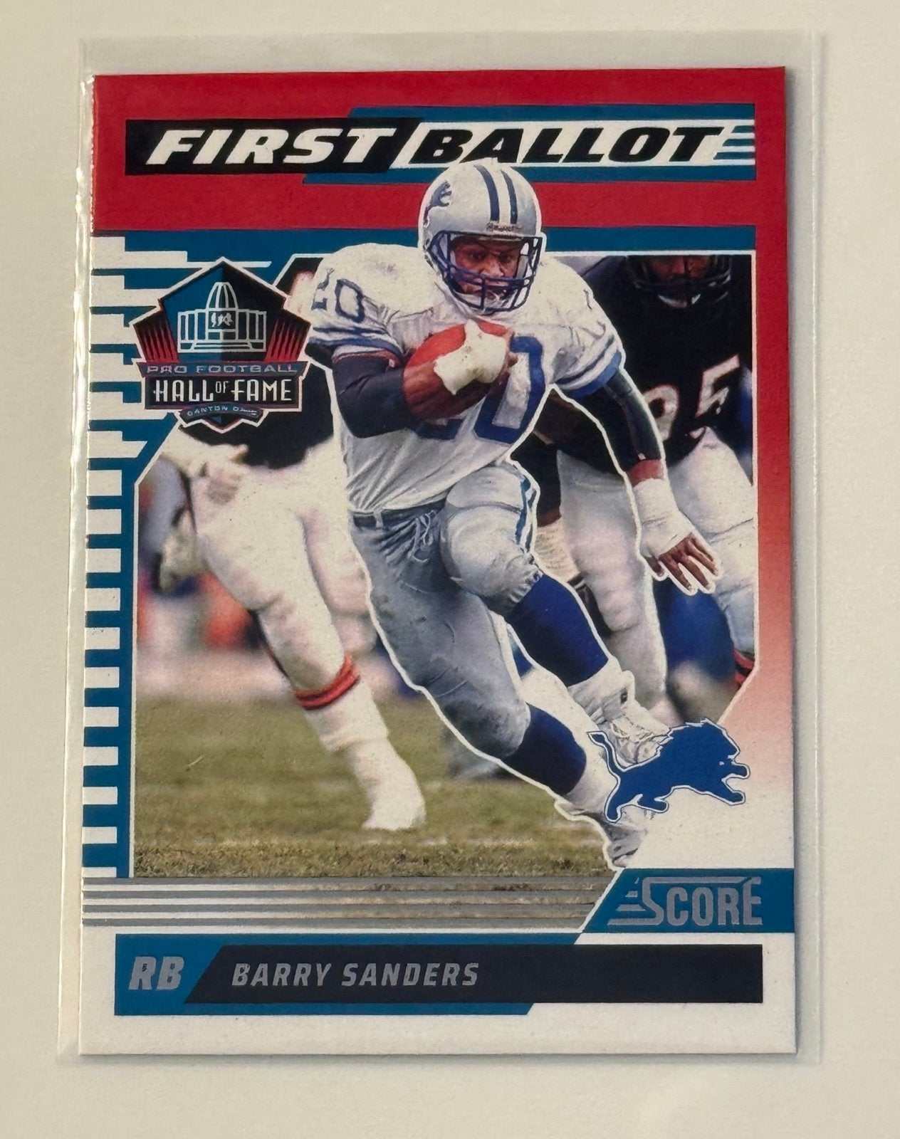 Barry Sanders 2025 Panini Score First Ballot Detroit Lions Hall of Fame football card
