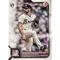 Spencer Strider RC 2022 Bowman Rookie Card #41 Atlanta Braves pitcher in pitching pose with RC logo and team branding