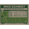 1977 Topps Mike Schmidt baseball card back Philadelphia Phillies stats