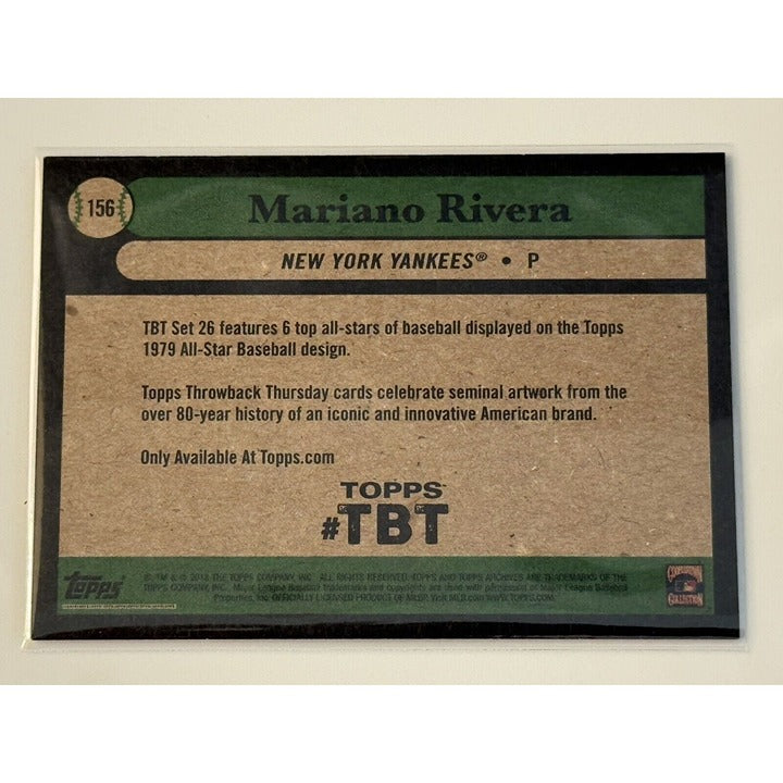 Mariano Rivera 2019 Topps Throwback Thursday TBT #156 LIMITED SP baseball card back