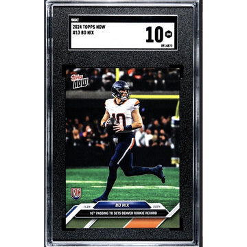 Bo Nix RC* 2024 Topps NOW Football Denver Broncos RC PURPLE VARIATION #13 SGC 10