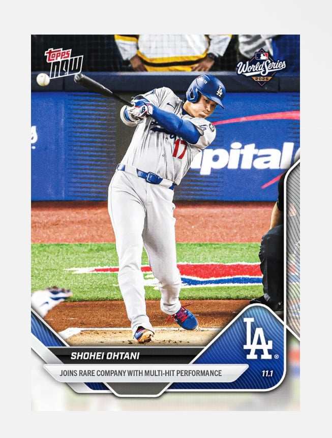 2025 Topps Now Shohei Ohtani MLB World Series Champs LA Dodgers card 919 multi-hit Game 7 performance