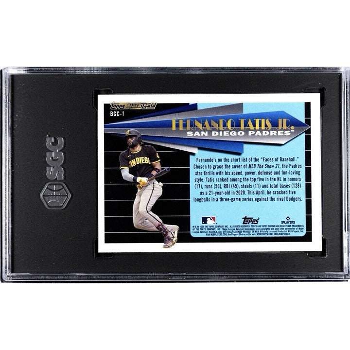 2021 Topps Chrome Update Fernando Tatis Jr. baseball card Black Gold SGC 9 graded collectible