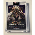Limited edition Lebron James TOPPS NOW 40000 Career Points trading card in protective case