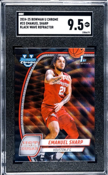 /299 EMANUEL SHARP RC LOW POP SP 2024 Bowman Chrome U WAVE Refractor 23 - SGC 10