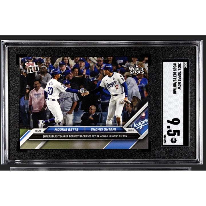 Superstars Team UP Shohei Ohtani Mookie Betts 2024 Topps Now Card SGC 9.5 Dodgers collectible