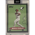 Mike Trout Topps Project 100 MLB Angels trading card with foil finish in protective case