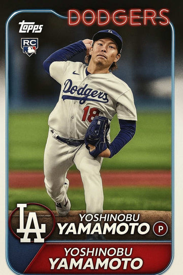 Yoshinobu Yamamoto 2024 Topps Dodgers rookie card with RC logo and sharp corners