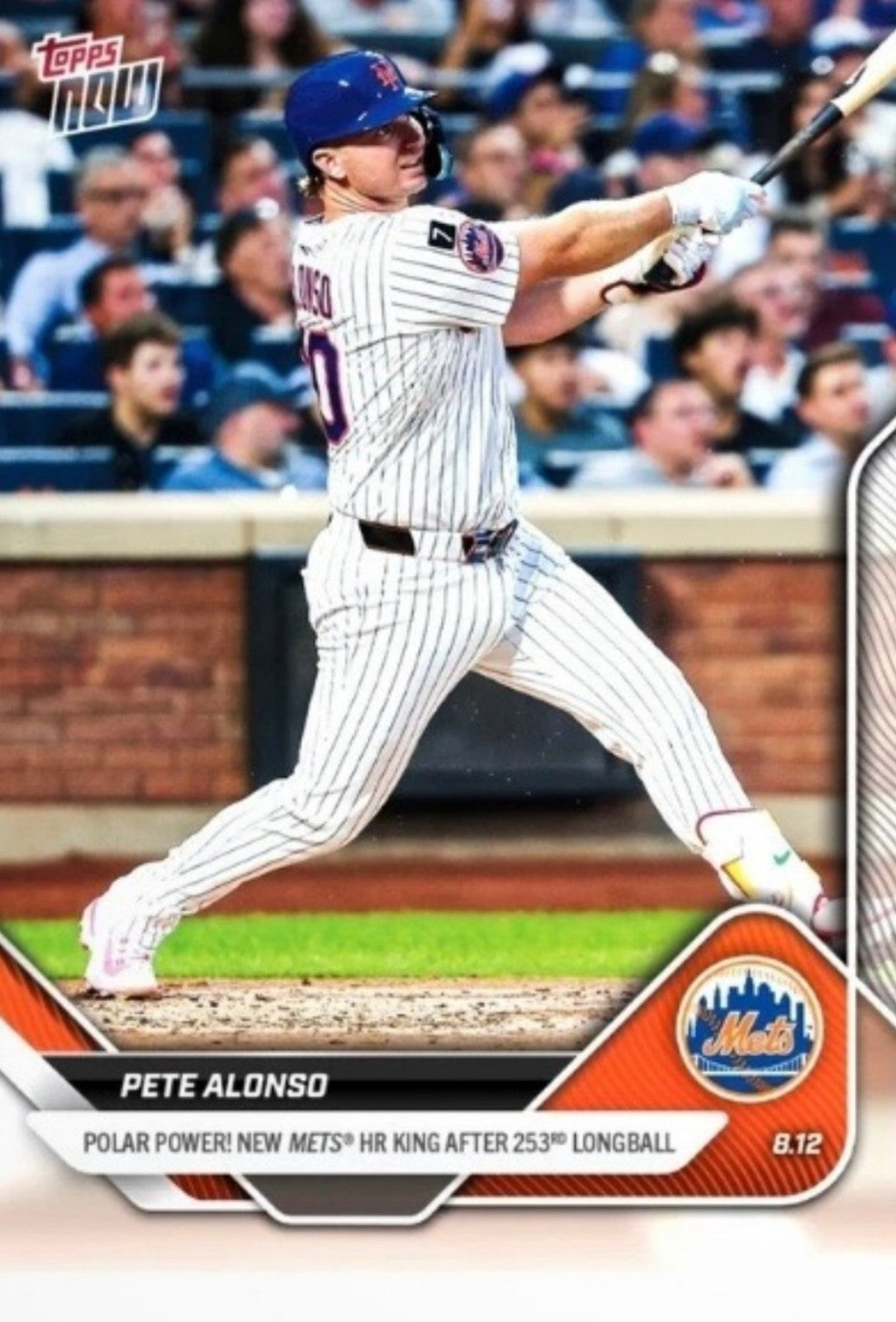 Pete Alonso - HOME RUN KING MLB New York Mets - 2025 Topps Now - Card #553