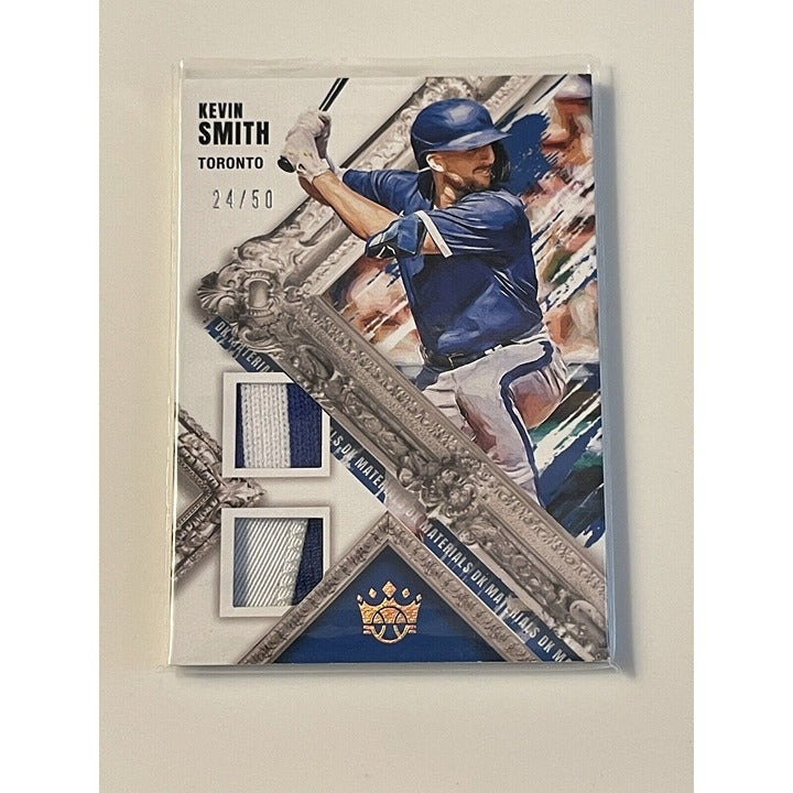 Pavin Smith 24/50 limited edition MLB jersey card with autograph and chrome design