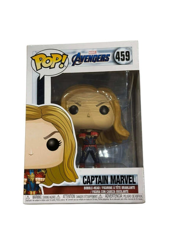 Funko Pop Marvel Avengers Captain Marvel figure in box, Classic Avengers series #459 collectible