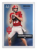 Fernando Mendoza 2025 Bowman Chrome Indiana QB rookie card in protective sleeve