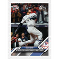 Juan Soto 2024 Topps NOW ALCS baseball card hitting home run for New York Yankees