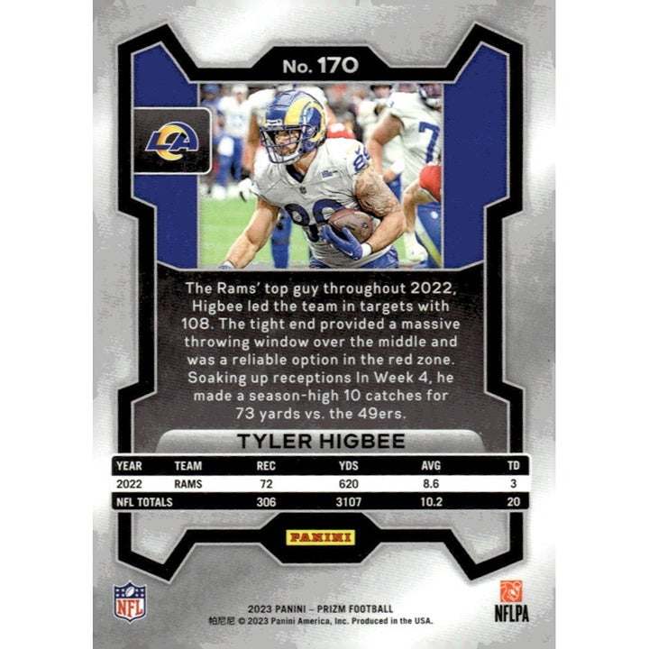 2023 Panini Silver Prizm Tyler Higbee Los Angeles Rams NFL football card #170
