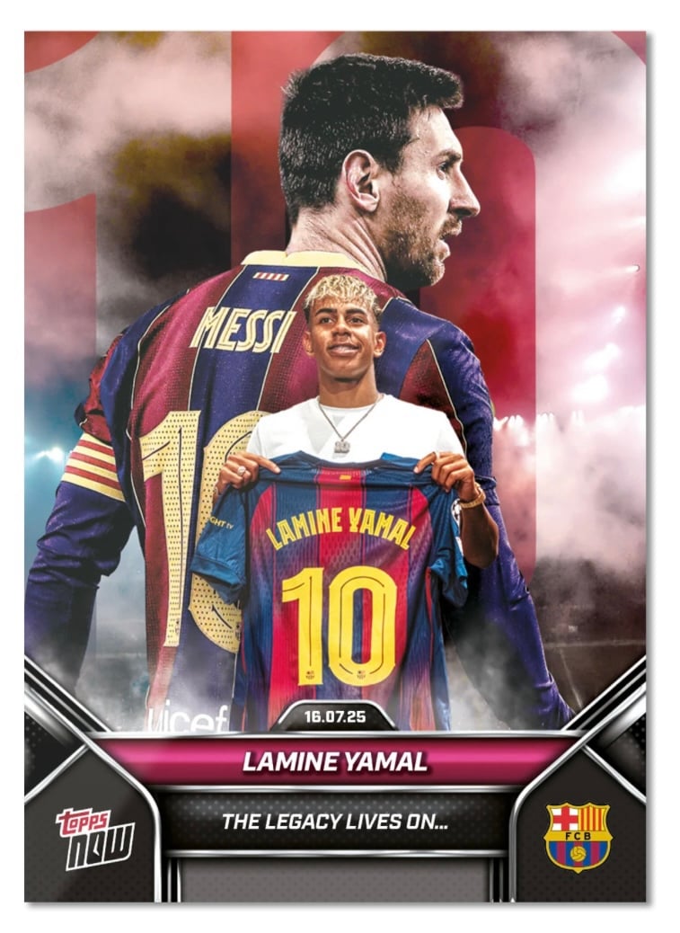 Lamine Yamal 2025 Topps NOW FC Barcelona new #10 legacy card