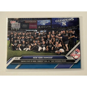 37/49! ALL RISE! NY Yankees* Seal AL East Division 2024 MLB Topps NOW - Card 759