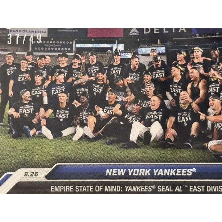 2024 Topps Now 37/49 NY Yankees AL East Division Champions baseball trading card