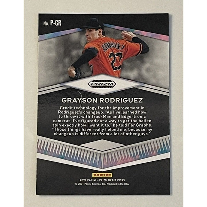 Grayson Rodriguez 2021 Prizm Draft Picks MLB Orioles Prospect Baseball Card
