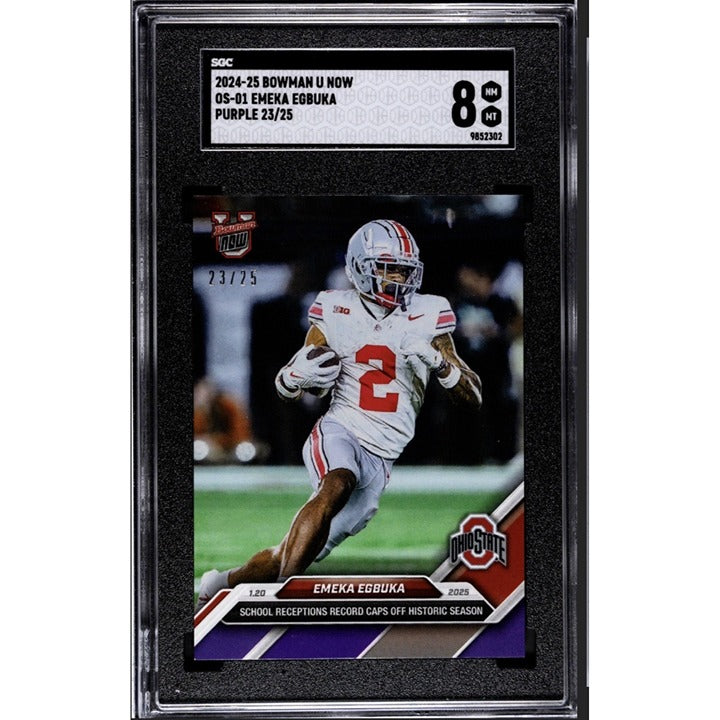 23/25* Emeka Egbuka RC ONLY 1206 PR! 2024-25 Bowman U NOW OS-01 - HISTORIC Card!