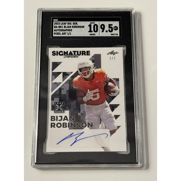 2023 Leaf Signature Series 1/1 Bijan Robinson* RC Auto Pixel BA-BR1 NFL SGC 9.5*