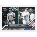 2024 Topps Now baseball card featuring Giancarlo Stanton and Babe Ruth with Yankees logo and limited edition details
