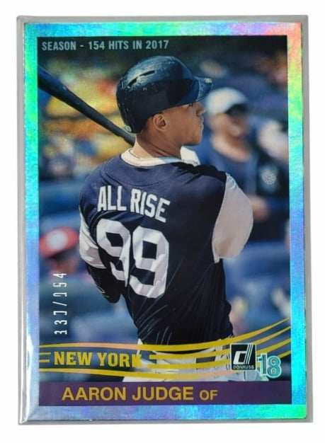 Aaron Judge 2018 Donruss numbered parallel baseball card New York Yankees All Rise low print run
