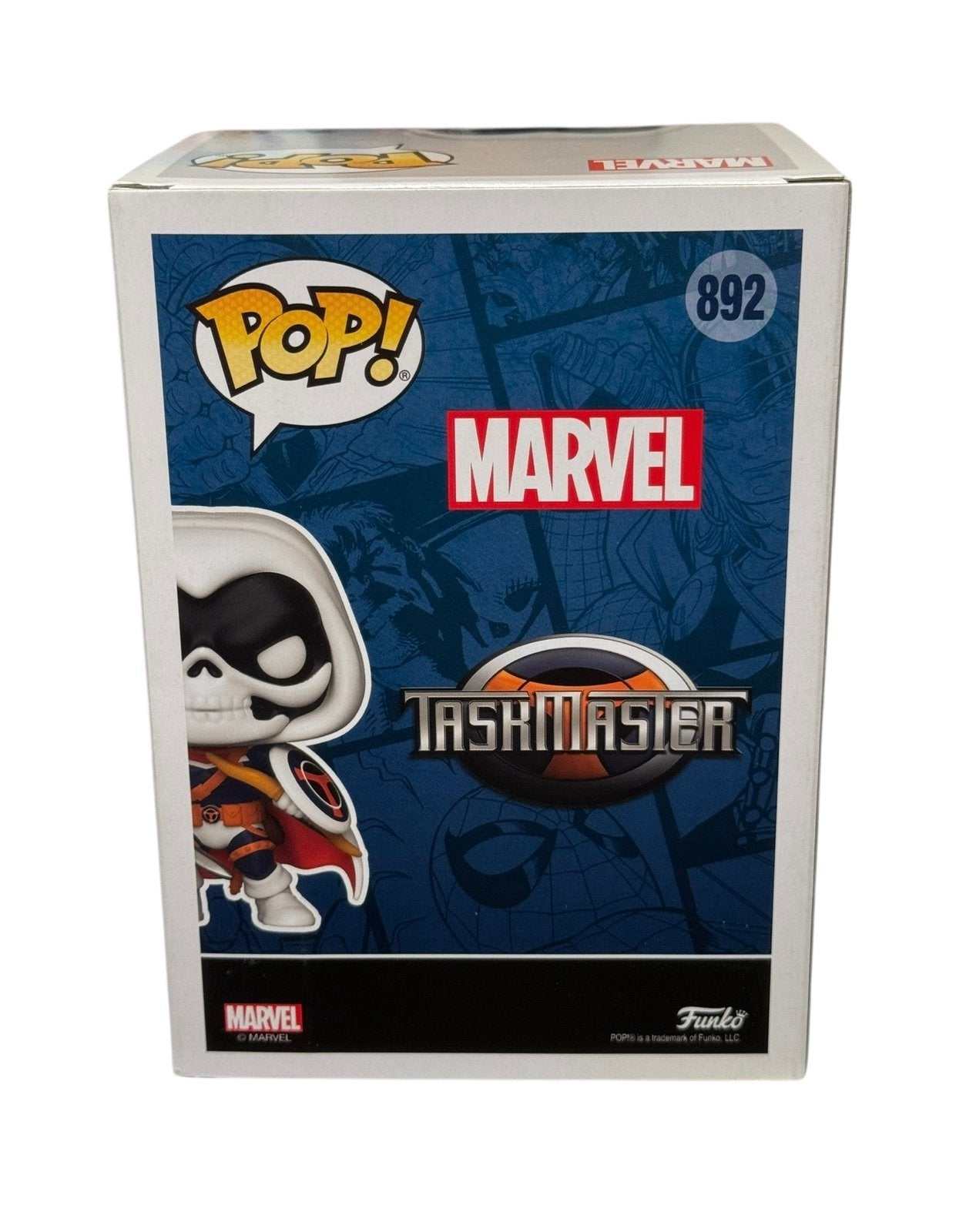 Taskmaster Funko Pop 892 Marvel Amazon Exclusive with shield and sword collectibles box
