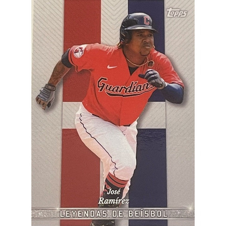 Jose Ramirez 2022 Topps X baseball card in Cleveland Guardians uniform running