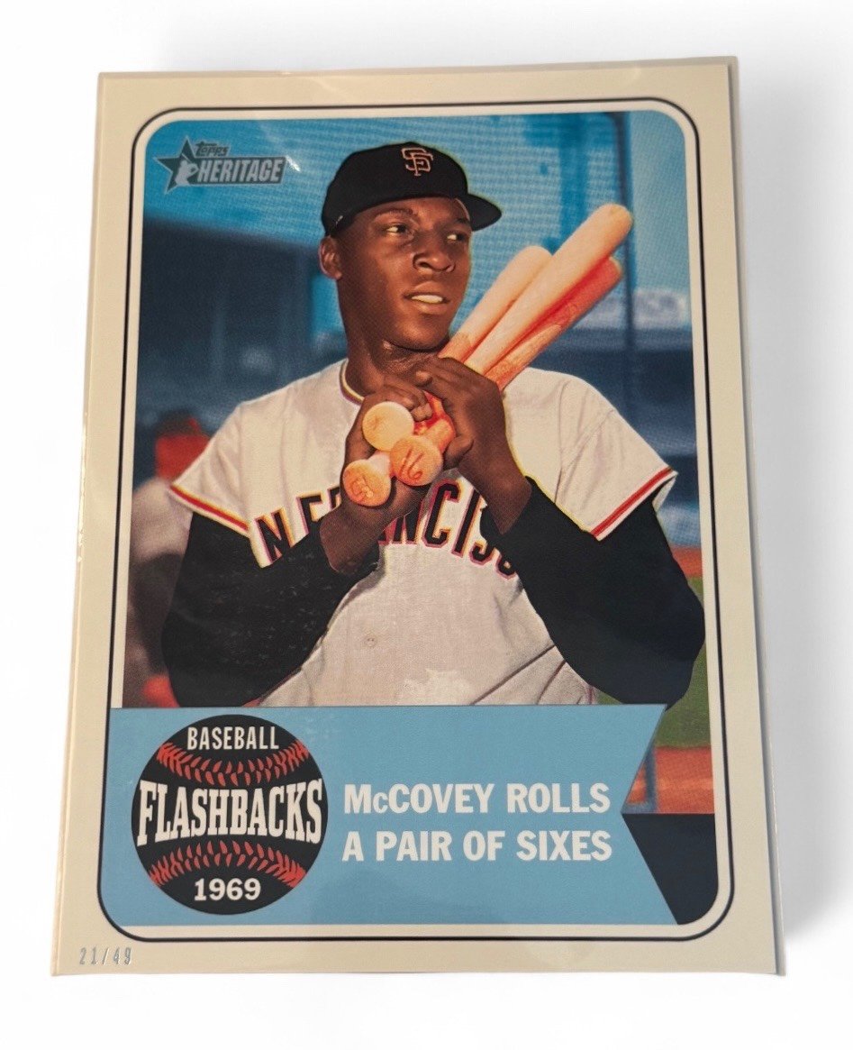 /49 OVERSIZED* Willie McCovey* 2018 Topps Heritage FB's FB-HK 1969 MLB SF Giants