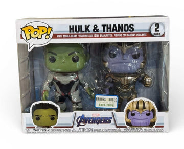 Barnes & Noble exclusive Funko Pop Marvel Hulk and Thanos 2 pack vinyl figures in original packaging