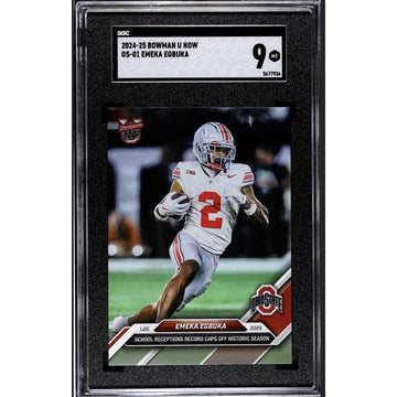 Emeka Egbuka RC 2024-25 Bowman U NOW OS-01 Ohio State Buckeyes graded SGC 9 football card
