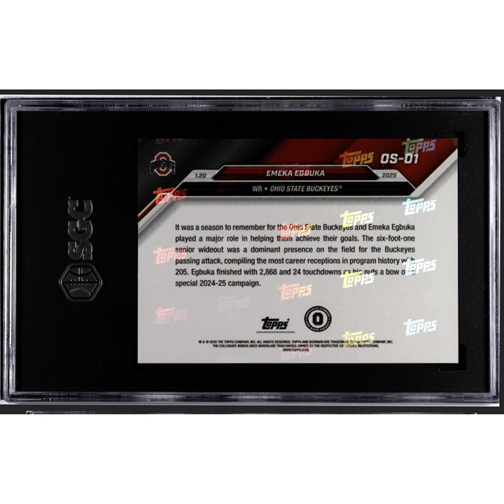 Emeka Egbuka RC 2024 Bowman U NOW OS-01 limited edition Ohio State Buckeyes football trading card SGC 9