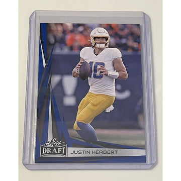 2023 Leaf Draft Picks Justin Herbert* Blue Parallel-  NFL LA Chargers Card #B2-3