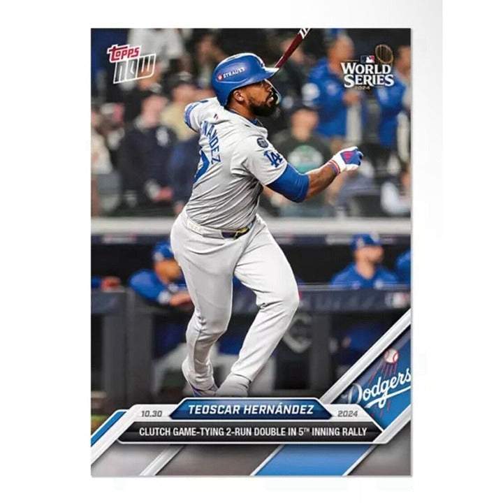 Teoscar Hernández LA Dodgers 2024 MLB Topps Now Clutch Hit World Series trading card