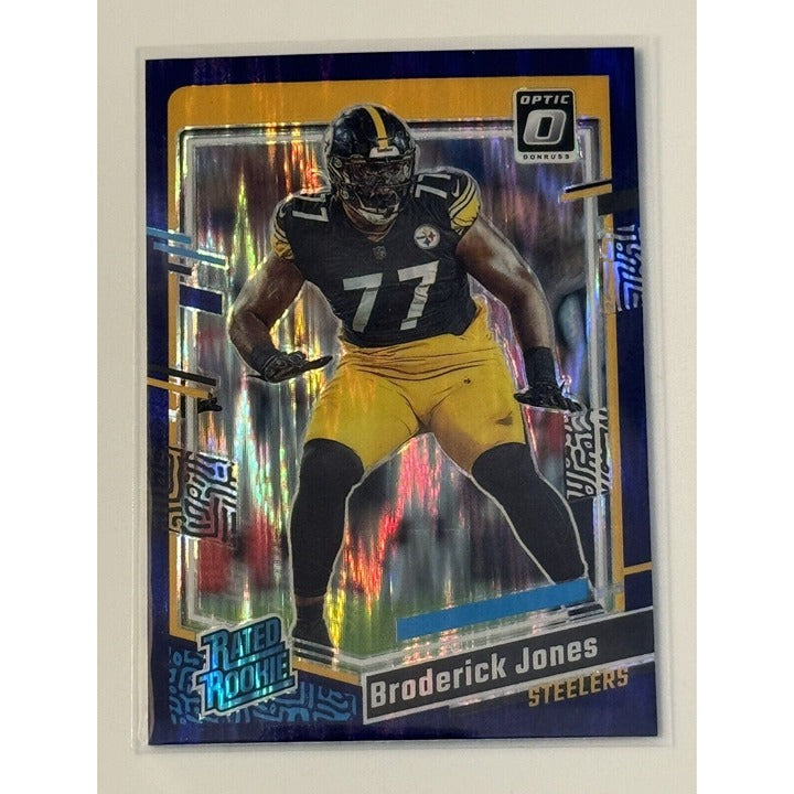 2023 Donruss Optic Broderick Jones Rated RC Gold* Hyper NFL Steelers Rookie #285