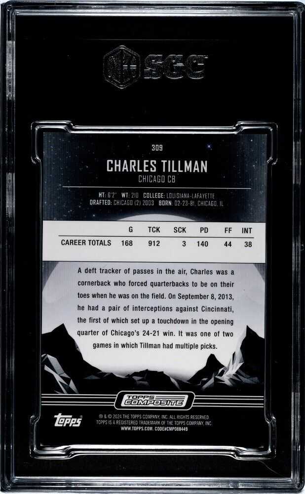 40/125 2023 Topps Composite FB Charles Tillman Midnight NFL Bears graded card