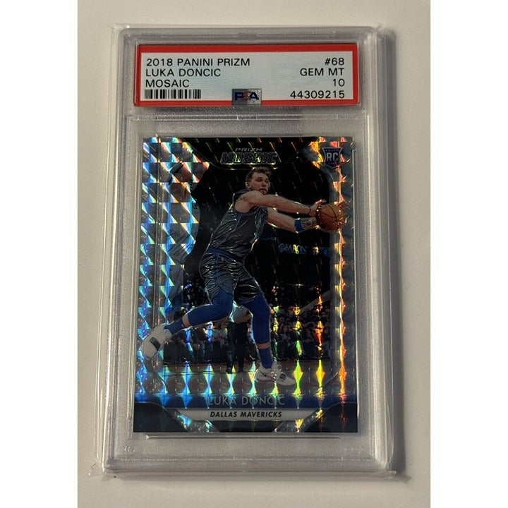 2018 PANINI PRIZM MOSAIC LUKA DONCIC RC - NBA Dallas Mavericks Card #68 - PSA 10