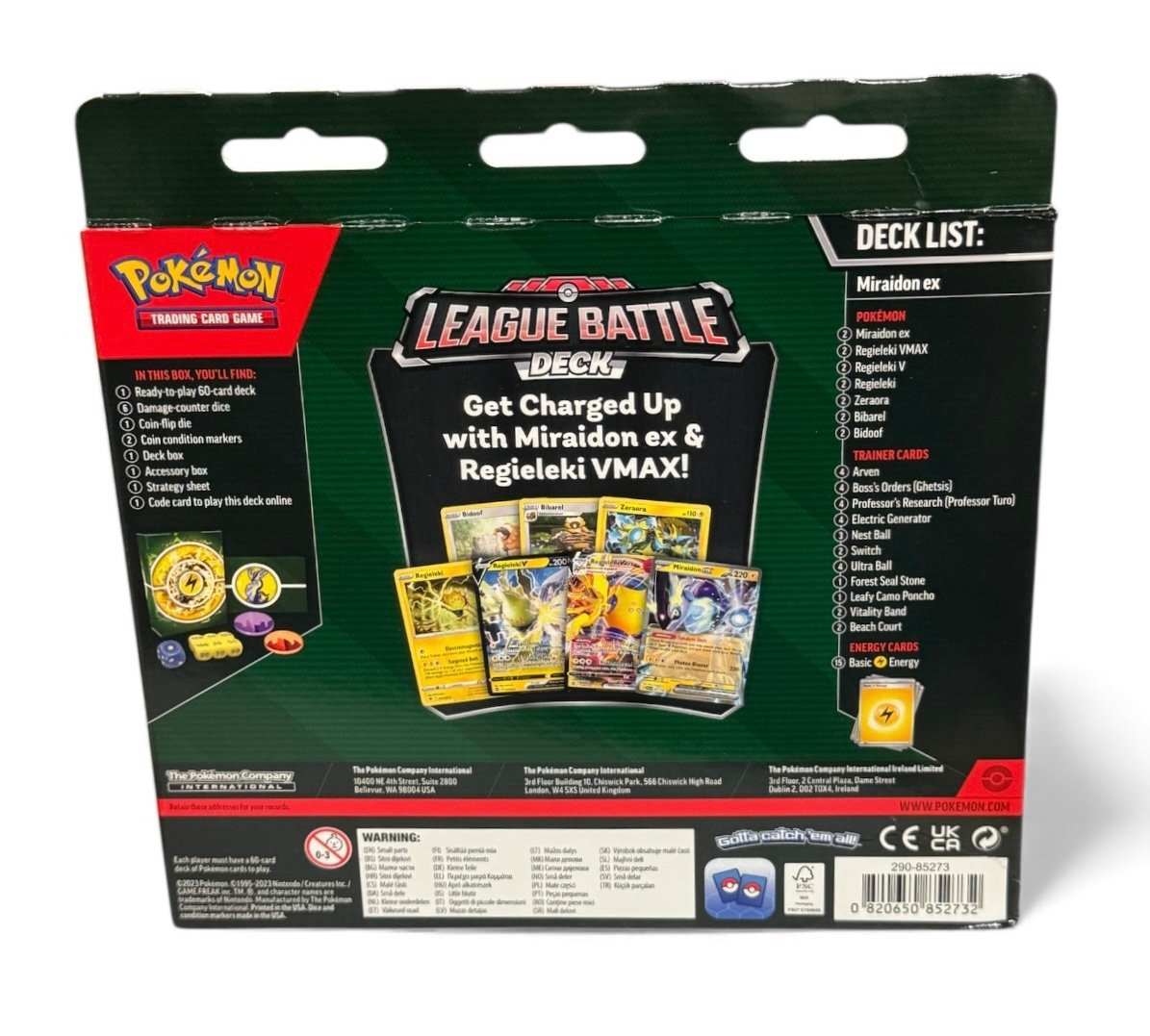 Pokémon League Battle Deck Miraidon ex Regieleki VMAX sealed box with cards and accessories