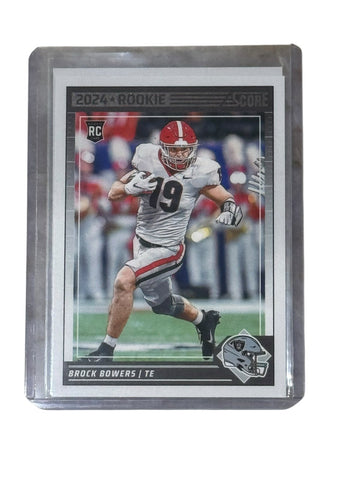 Brock Bowers RC 2024 Score rookie card Las Vegas Raiders TE in protective holder