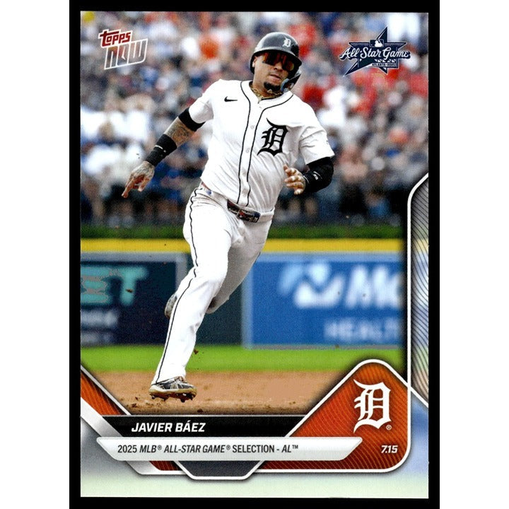 Javier Baez 2025 MLB All-Star Game card in Detroit Tigers uniform running base