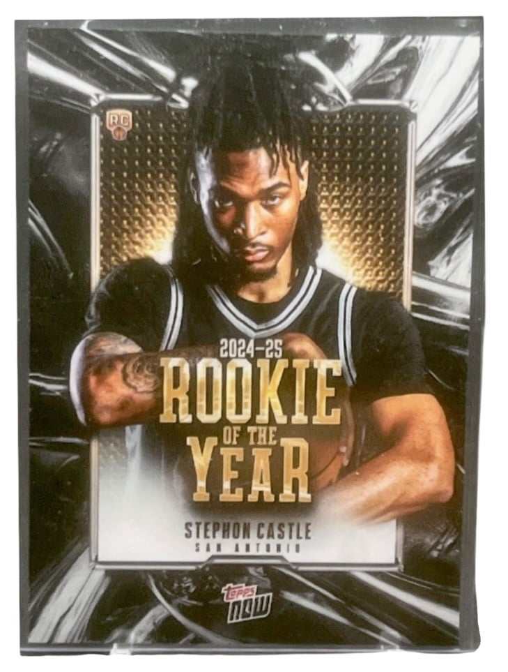 Stephon Castle Rookie Card 2024-25 Topps Now NBA Spurs Rookie of the Year collectible