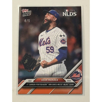4/5* Sean Manaea* 1st Postseason Win Mets 2024 MLB Topps NOW - NY Mets Card 814*