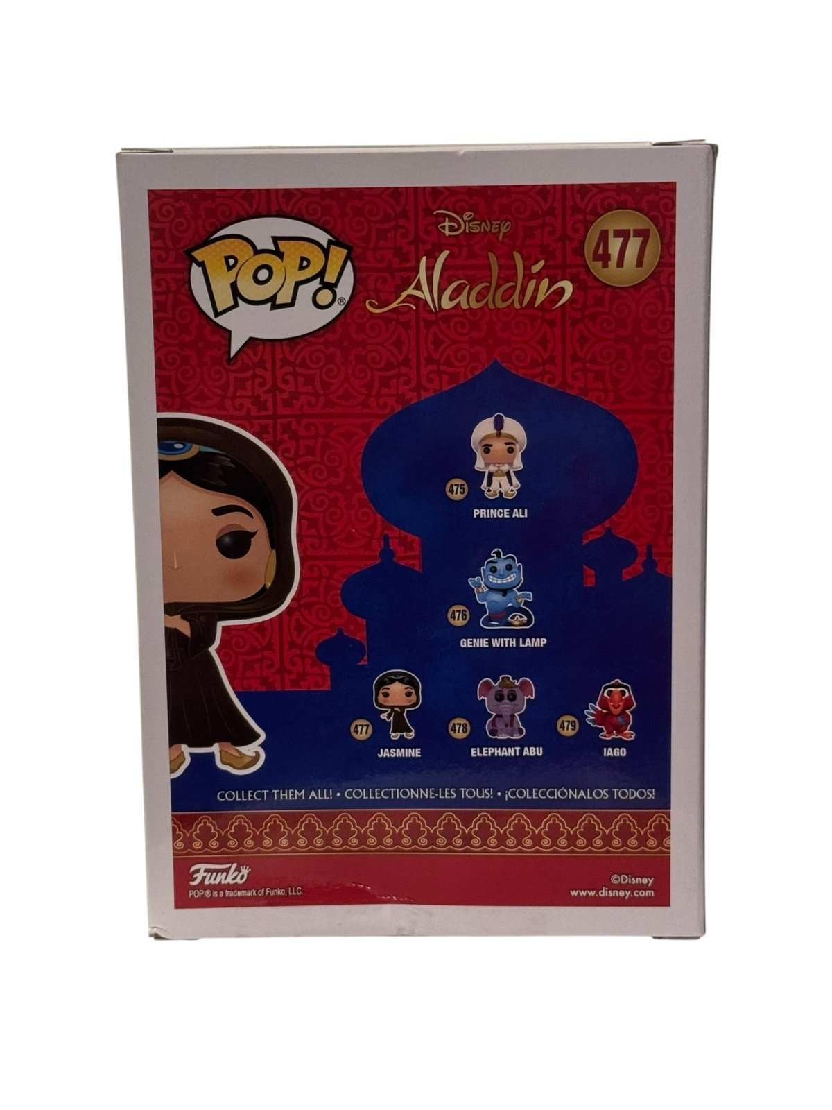 Funko Pop Disney Aladdin Jasmine 477 hooded vinyl figure in display box