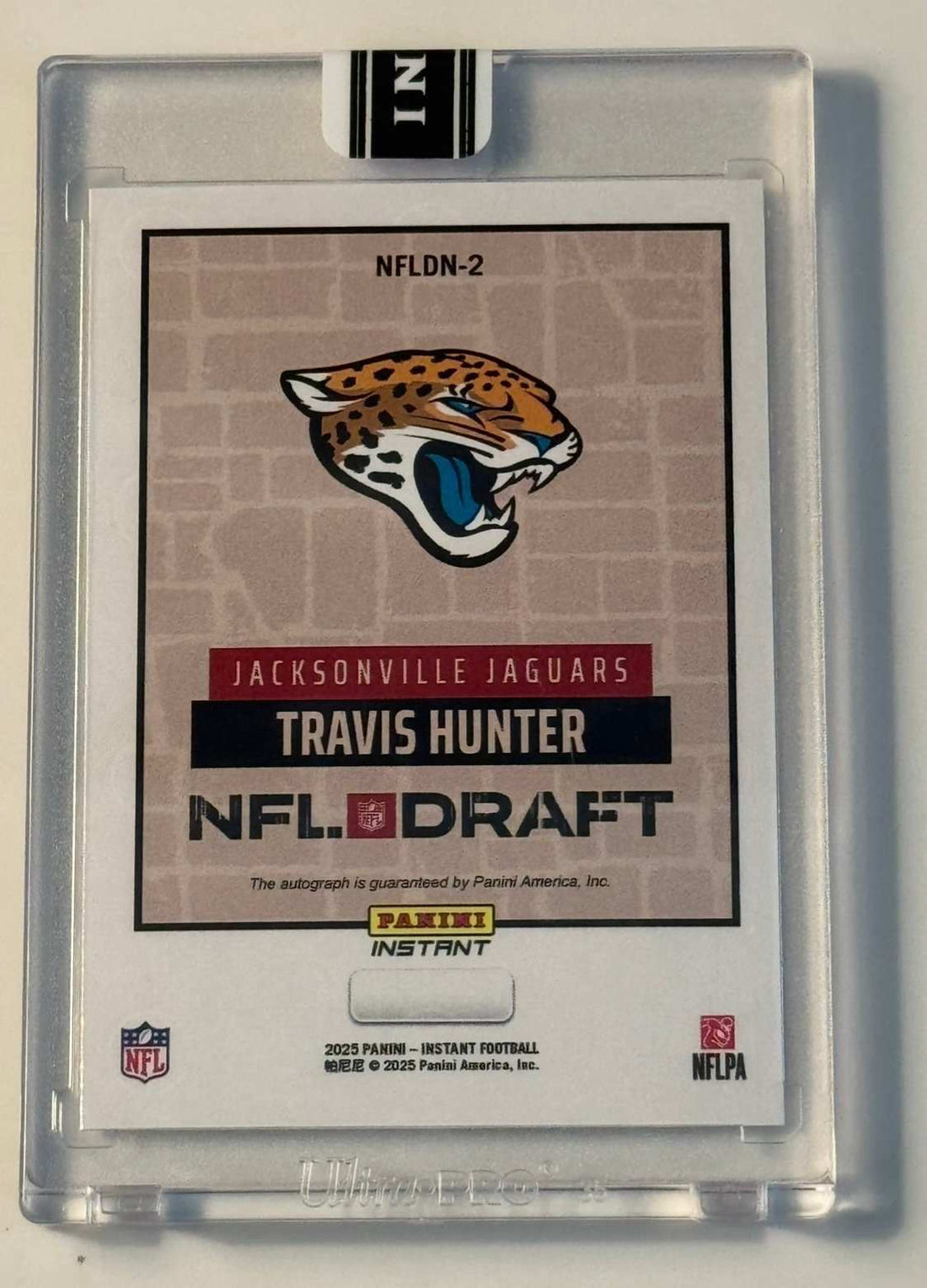 2025 Panini Instant Draft Travis Hunter rookie autograph card NFL Jacksonville Jaguars