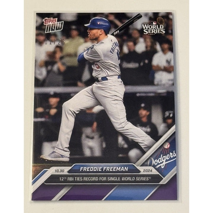 1/25* Freddie Freeman 12 RBIs 2024 MLB Topps NOW Dodgers World Series 880 READY!