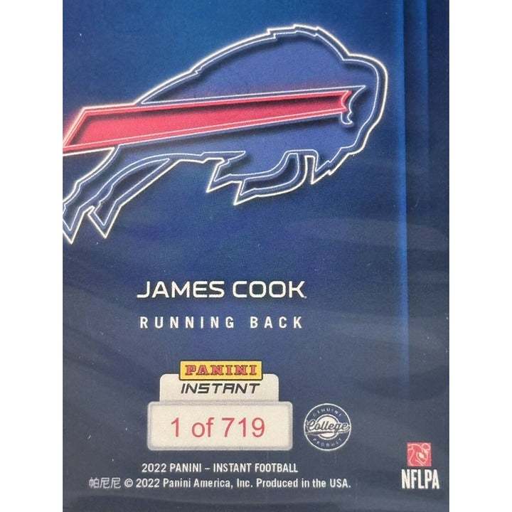 James Cook NFL rookie card 2022 Panini Instant Draft Night graded 10 Buffalo Bills