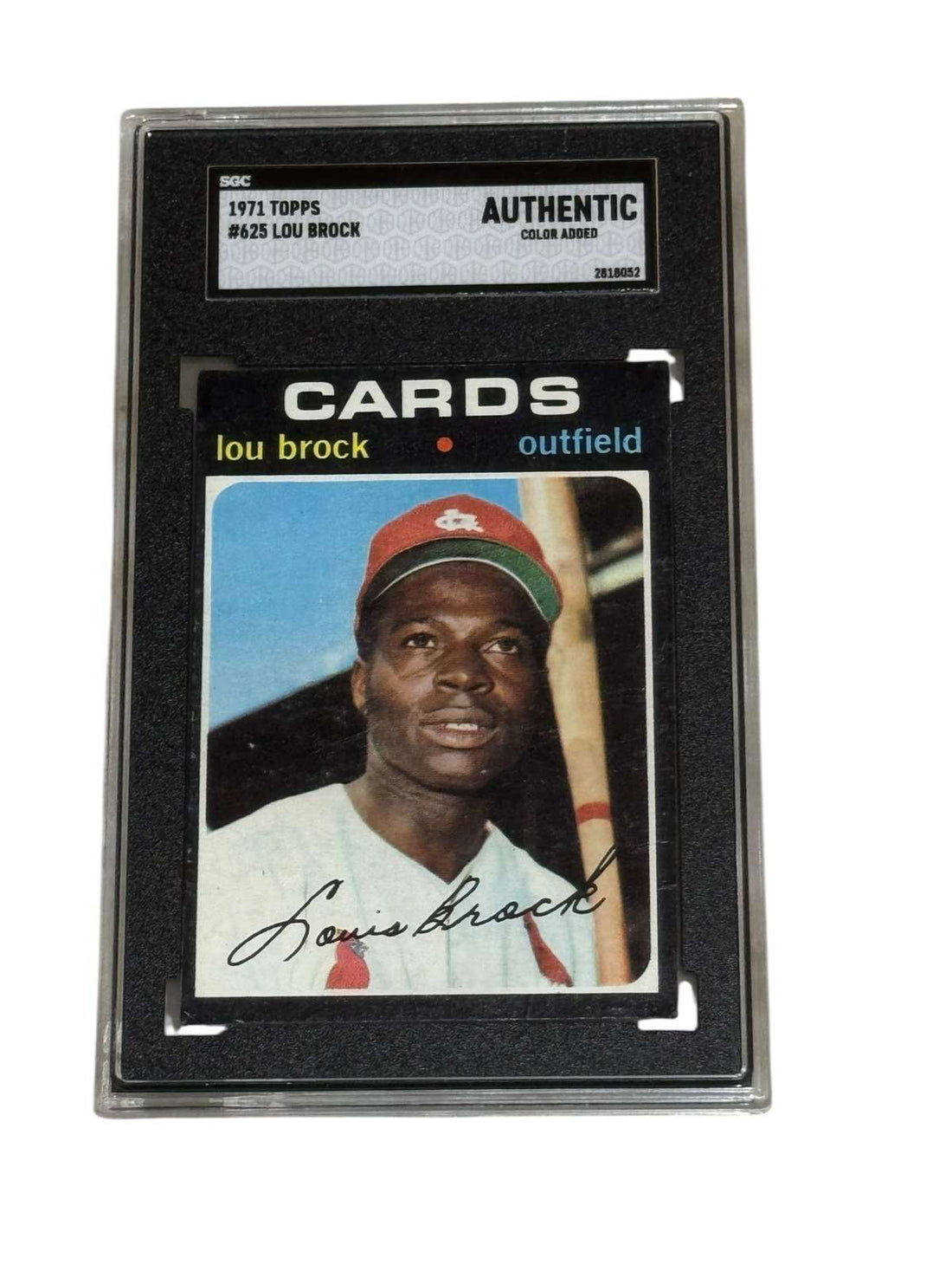 1971 Topps MLB Baseball Lou Brock Cardinals card authenticated and slabbed by SGC