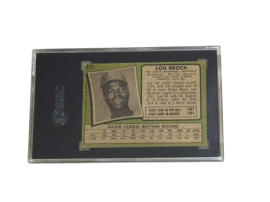 1971 Topps MLB Baseball Lou Brock Cardinals card authenticated and slabbed by SGC