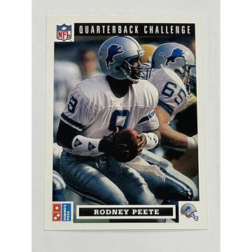 1991 Rodney Pete NFL Lions Quarterback Challenge dominoes trading card vintage Upper Deck